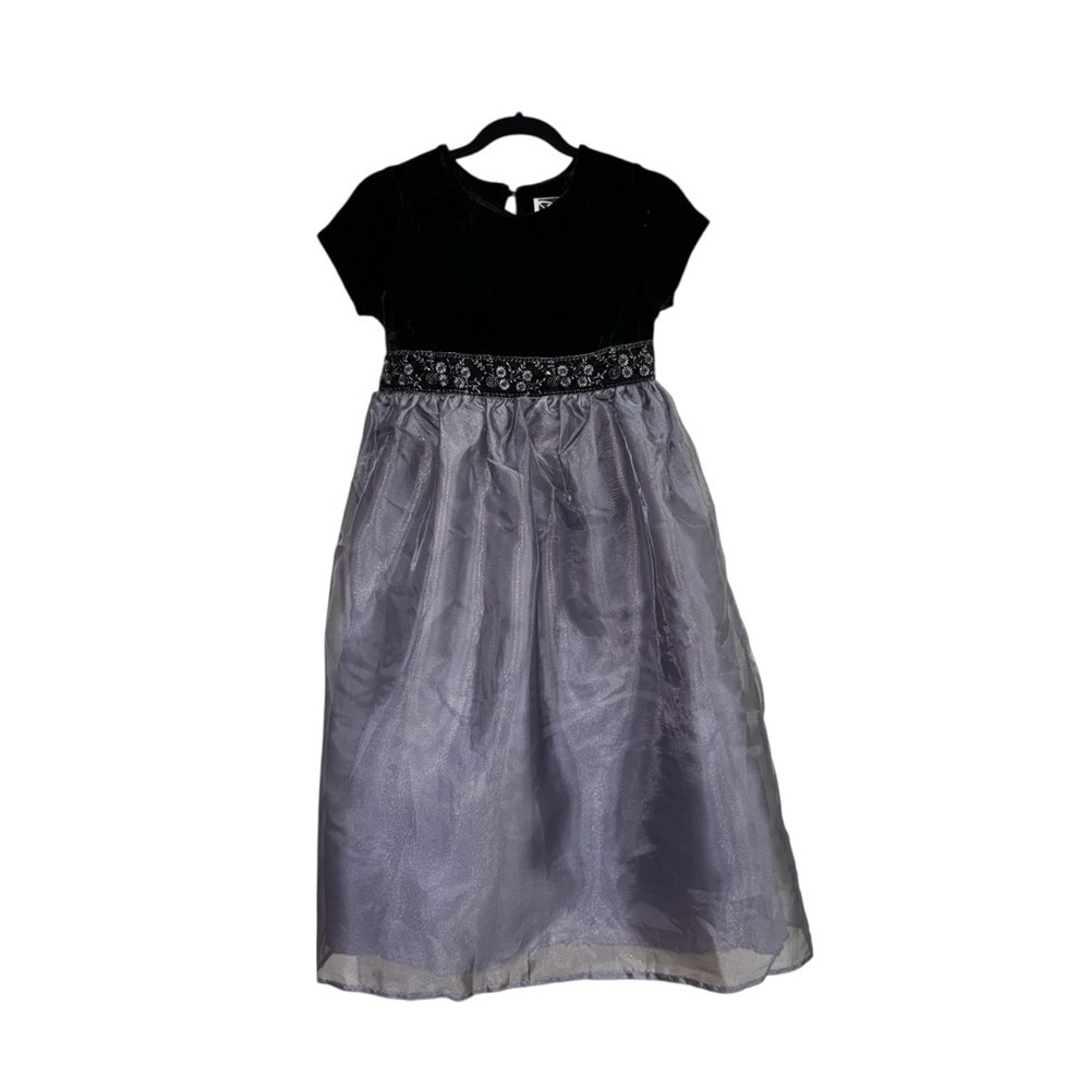 Speechless Girl's Size 12 Formal Dress Velvet Chiffon Embellished w. Big Bow